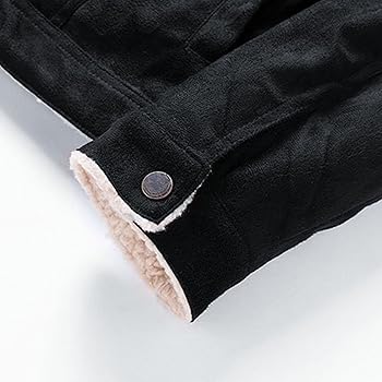 Amazon.com: Men's Corduroy Fur Collar Jacket Fleece Lined